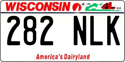 WI license plate 282NLK