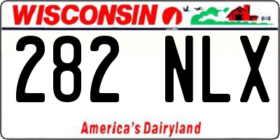 WI license plate 282NLX