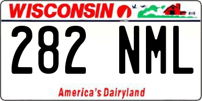 WI license plate 282NML