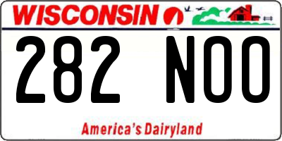 WI license plate 282NOO