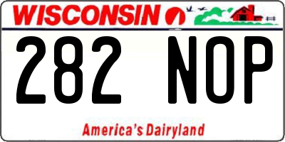 WI license plate 282NOP