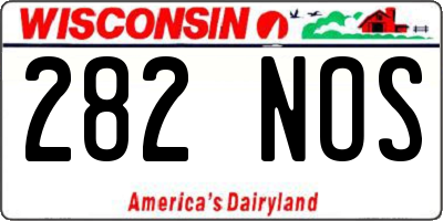 WI license plate 282NOS