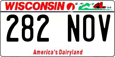 WI license plate 282NOV