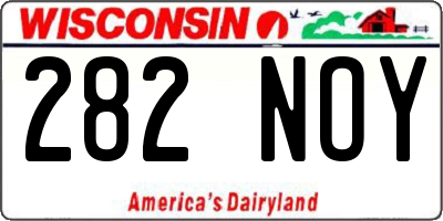 WI license plate 282NOY
