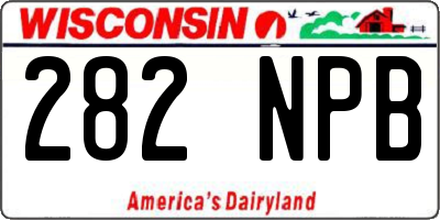 WI license plate 282NPB