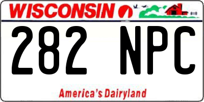 WI license plate 282NPC