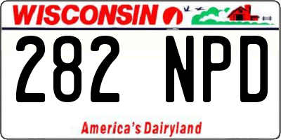 WI license plate 282NPD