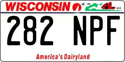 WI license plate 282NPF