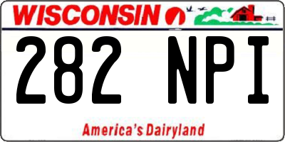 WI license plate 282NPI