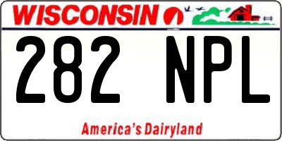WI license plate 282NPL