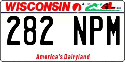 WI license plate 282NPM