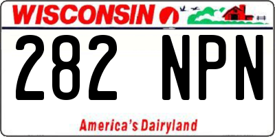 WI license plate 282NPN
