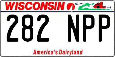 WI license plate 282NPP