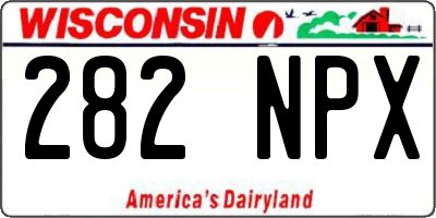 WI license plate 282NPX