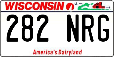 WI license plate 282NRG