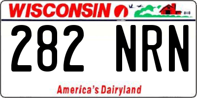 WI license plate 282NRN