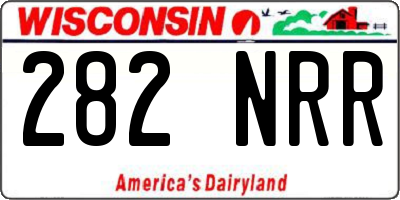 WI license plate 282NRR