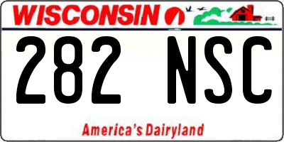 WI license plate 282NSC