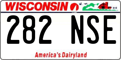 WI license plate 282NSE