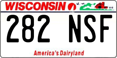 WI license plate 282NSF