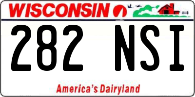 WI license plate 282NSI