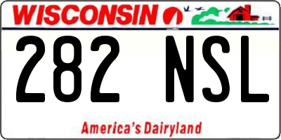 WI license plate 282NSL