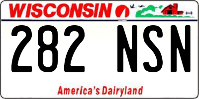 WI license plate 282NSN
