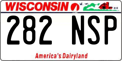 WI license plate 282NSP