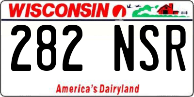 WI license plate 282NSR
