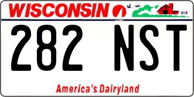 WI license plate 282NST