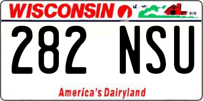 WI license plate 282NSU