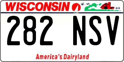 WI license plate 282NSV