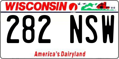 WI license plate 282NSW