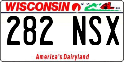 WI license plate 282NSX
