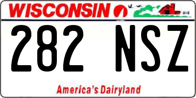 WI license plate 282NSZ