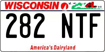 WI license plate 282NTF