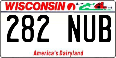 WI license plate 282NUB