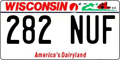 WI license plate 282NUF