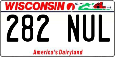 WI license plate 282NUL