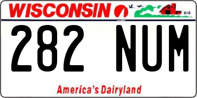 WI license plate 282NUM