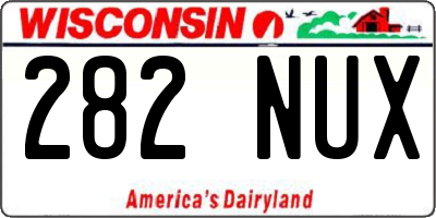 WI license plate 282NUX