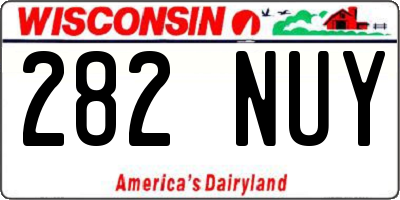 WI license plate 282NUY