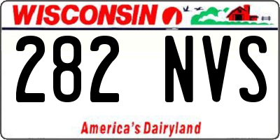 WI license plate 282NVS
