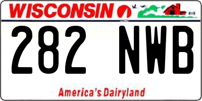 WI license plate 282NWB
