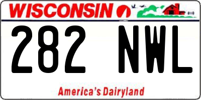 WI license plate 282NWL