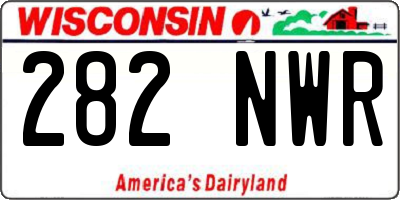WI license plate 282NWR