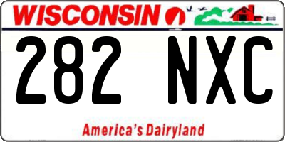 WI license plate 282NXC