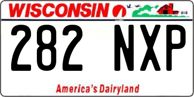 WI license plate 282NXP