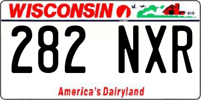 WI license plate 282NXR
