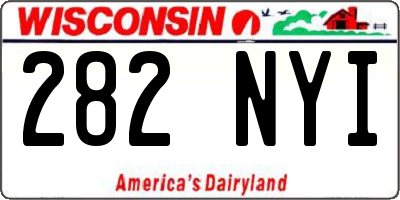 WI license plate 282NYI